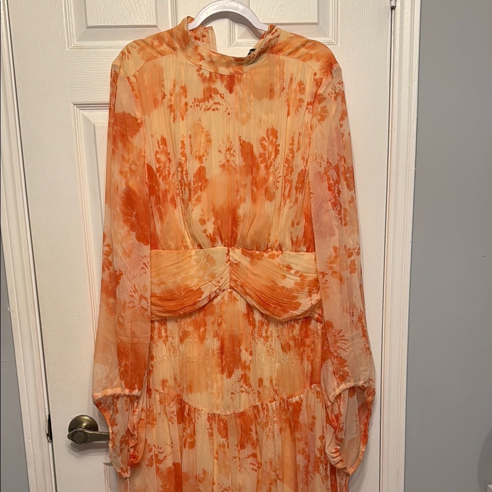 ASOS Orange and Pink Long Sleeve Sundress